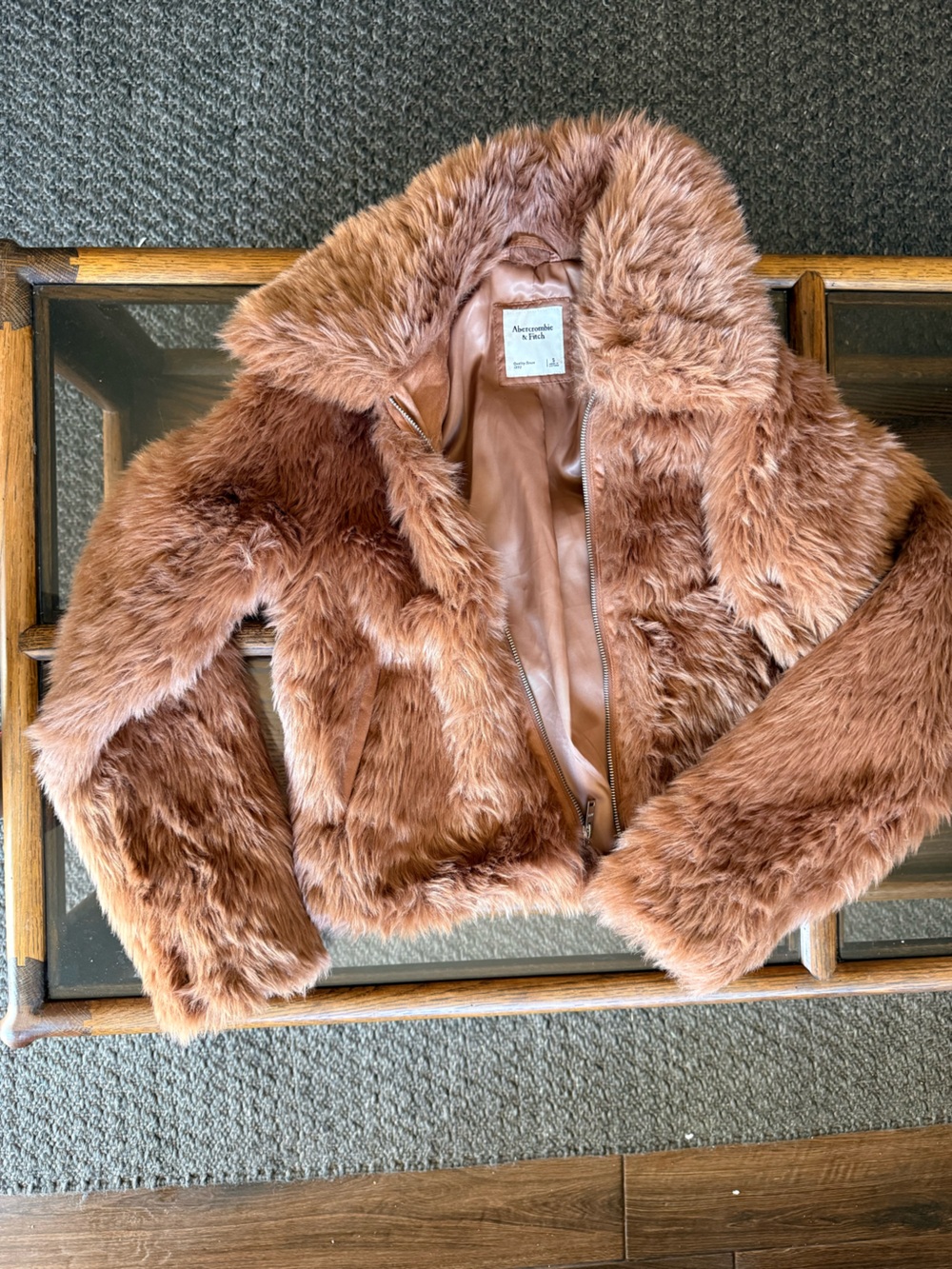 Abercrombie & Fitch Faux Fur Teddy Jacket - Brown